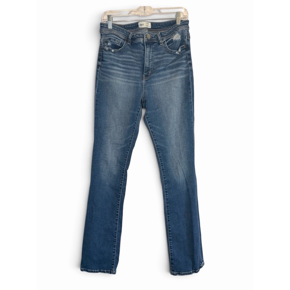 BKE Parker Jeans 30x35.5 High Rise Tailored Bootcut Stretch Distressed Denim